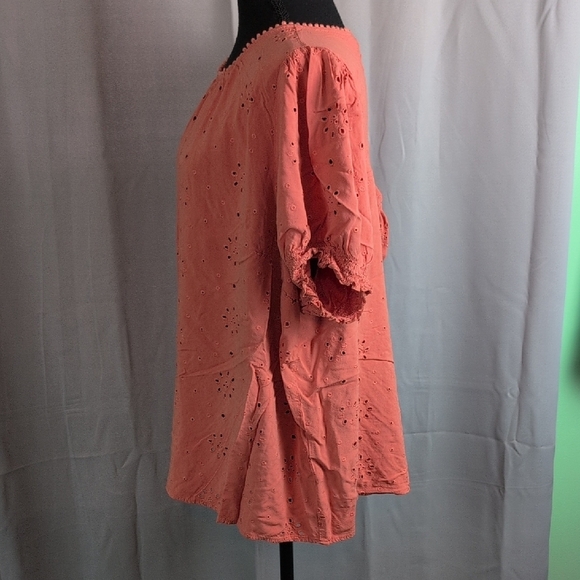 Torrid Orange Flutter Sleeve Blouse Relaxed Fit - Picture 3 of 8